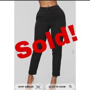 Fashion Nova NWT pinstripe cigarette pan
